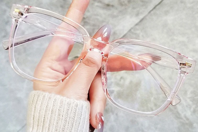 Gafas rectangulares TR90 rosas #BS0406-0112