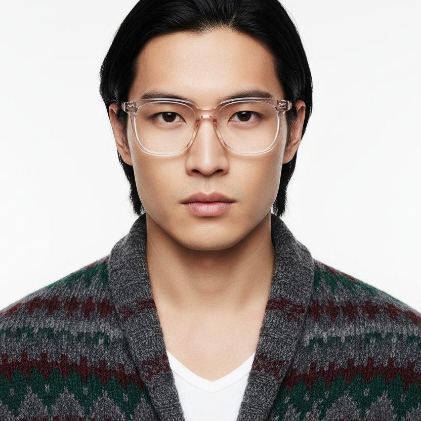 Rechteckige rosa TR90-Brille #BS0406-0112