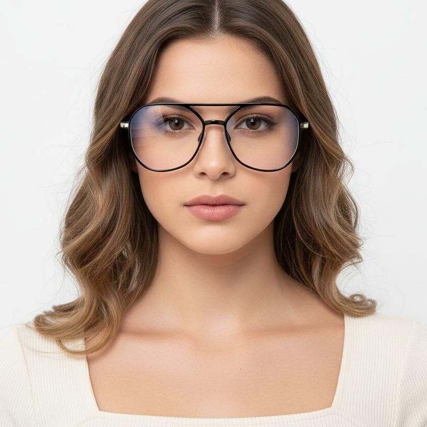 Aviator Black TR90 Glasses #BS0406-0116
