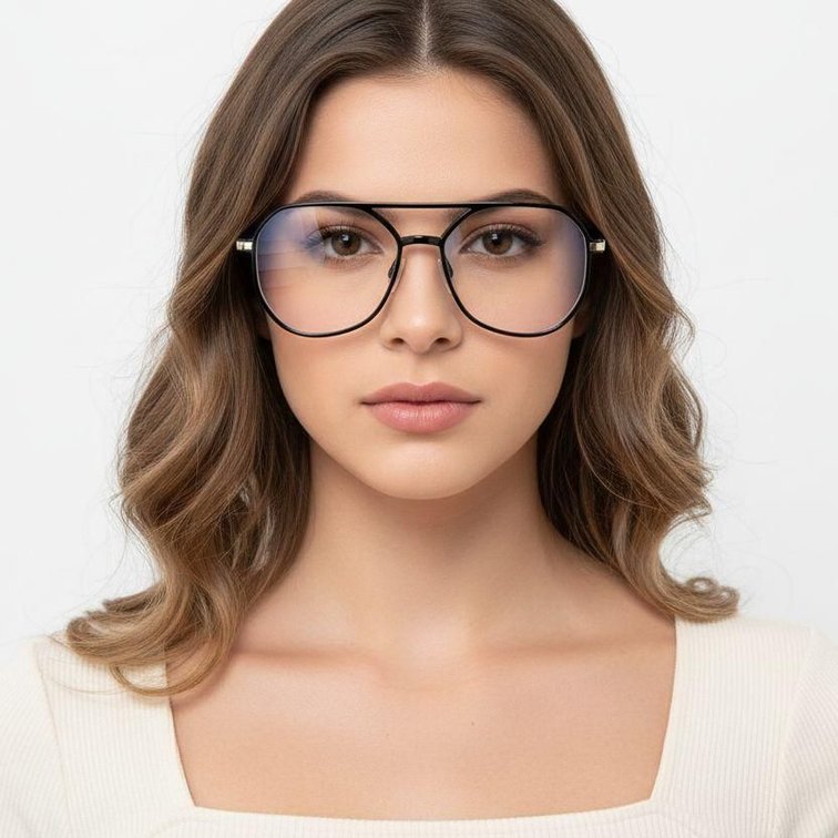 Aviator Black TR90 Glasses #BS0406-0116