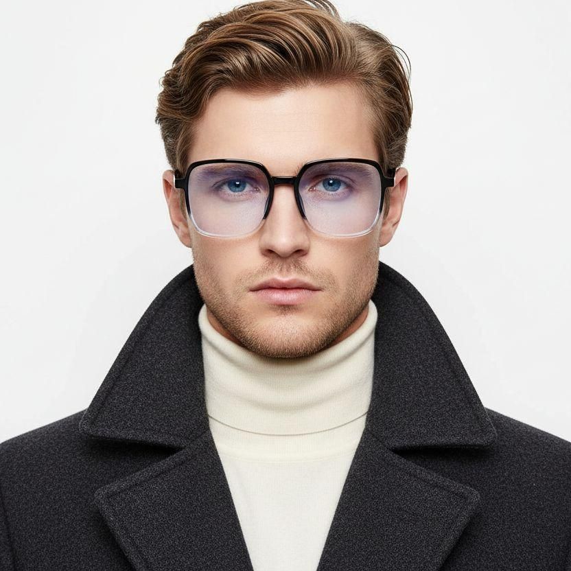 Rectangular Black TR90 Glasses #BS0406-0123