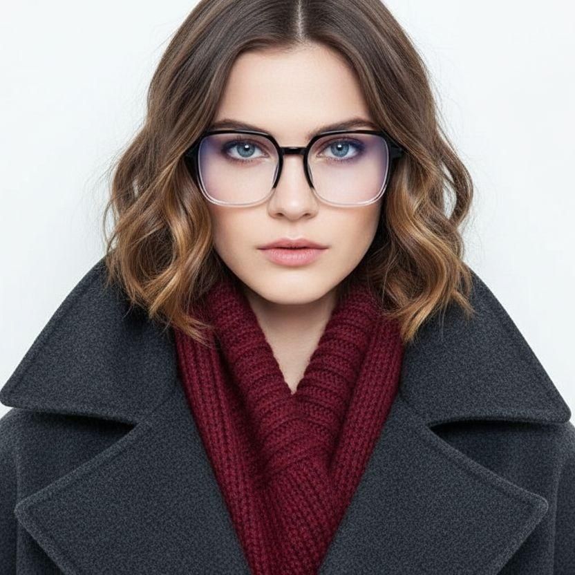 Rectangular Black TR90 Glasses #BS0406-0123