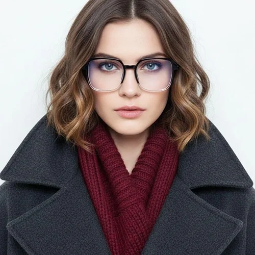 Lunettes rectangulaires noires TR90 #BS0406-0123