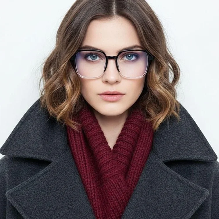 Rectangular Black TR90 Glasses #BS0406-0123
