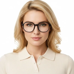 Geometric Black TR90 Glasses #BS0406-0126