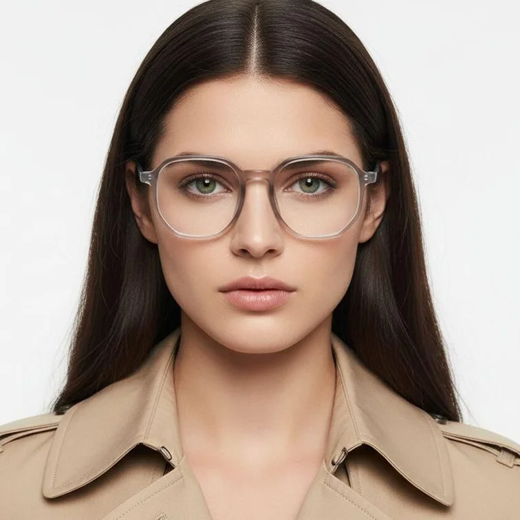 Geometric Grey TR90 Glasses #BS0406-0128