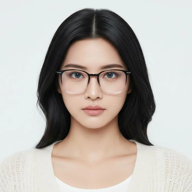 Gafas ovaladas negras TR90 #BS0406-0134