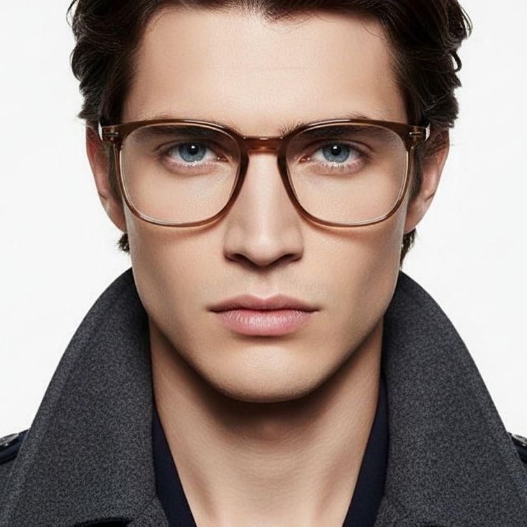 Lunettes ovales marron TR90 #BS0406-0135