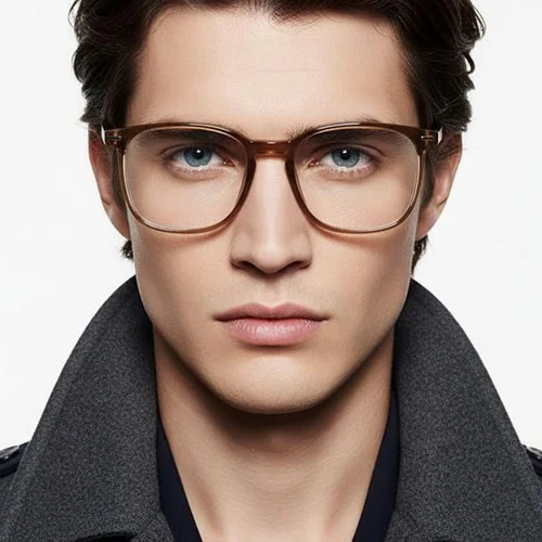 Lunettes ovales marron TR90 #BS0406-0135
