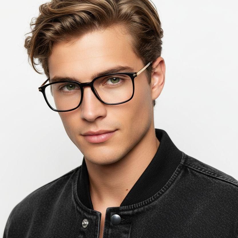 Rectangular Golden TR90 Glasses #BS0406-0136