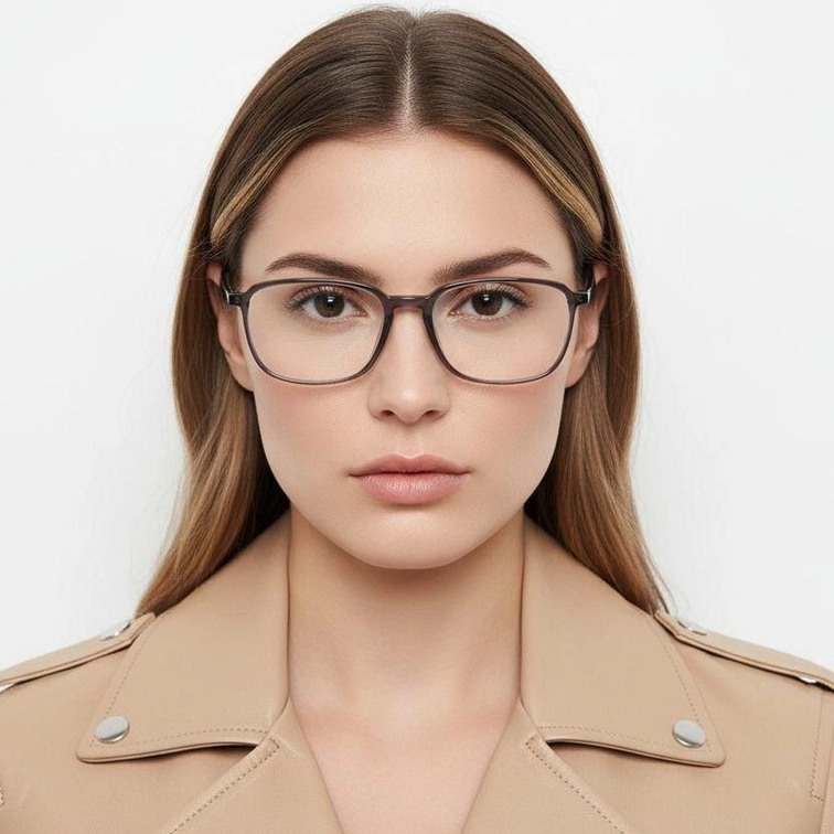 Rechteckige graue TR90-Brille #BS0406-0139