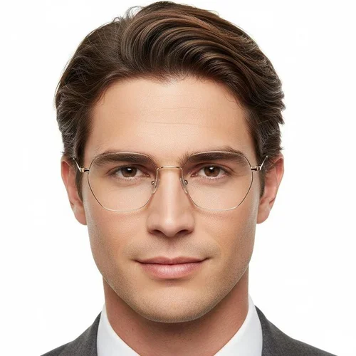 Lunettes géométriques en métal rose #BS0406-0147