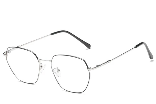 Lunettes géométriques en métal argenté #BS0406-0148