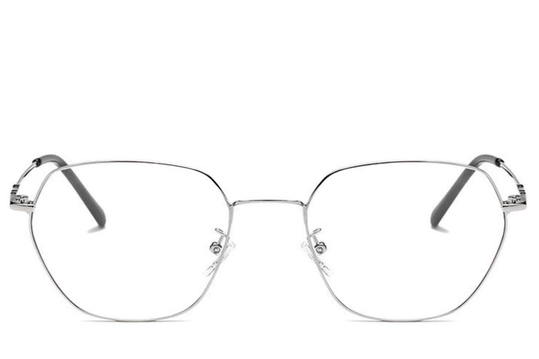 Gafas geométricas de metal plateado #BS0406-0148