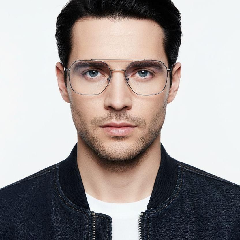 Aviator Silver Metal Glasses #BS0406-0150