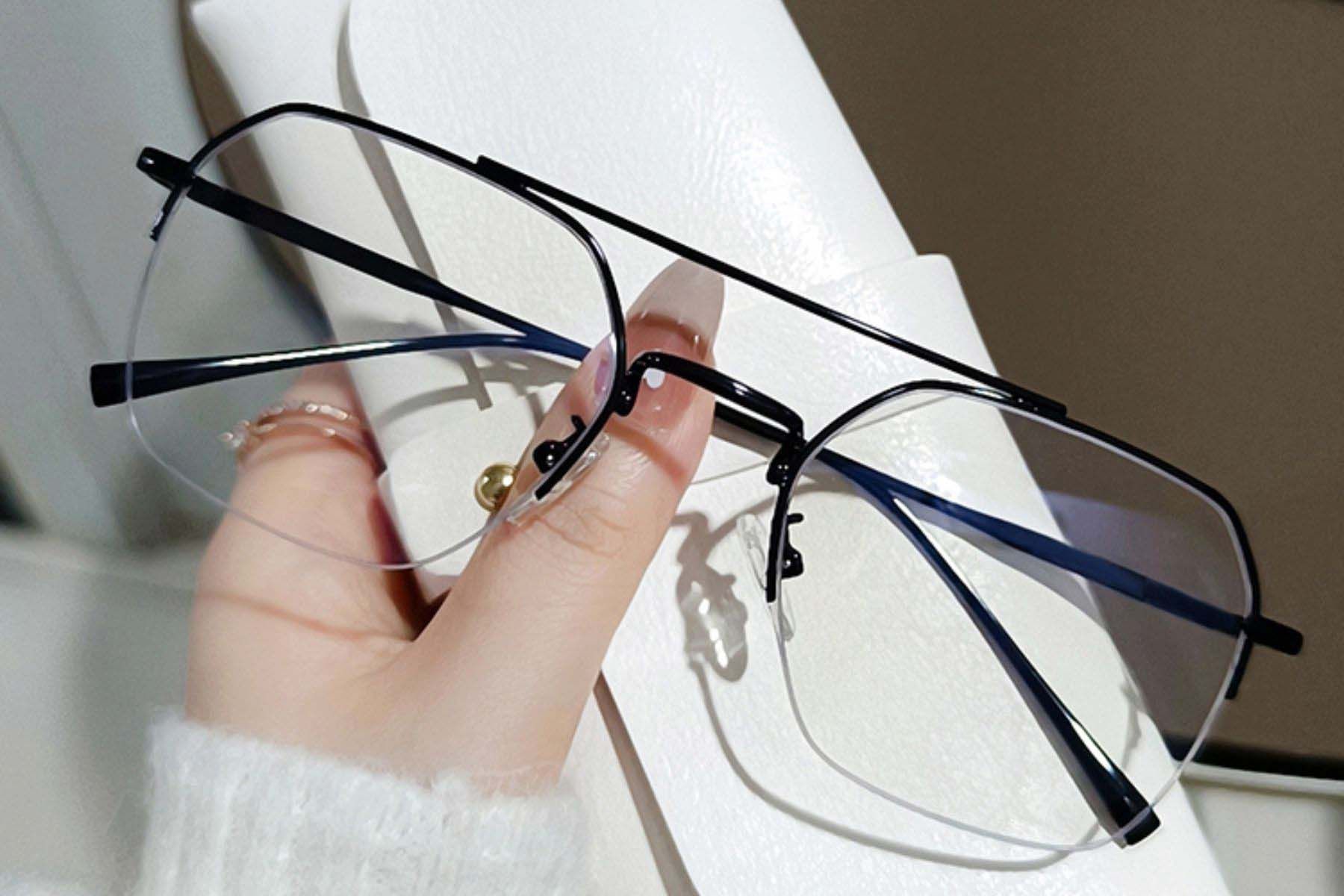 Aviator Black Metal Glasses #BS0406-0151