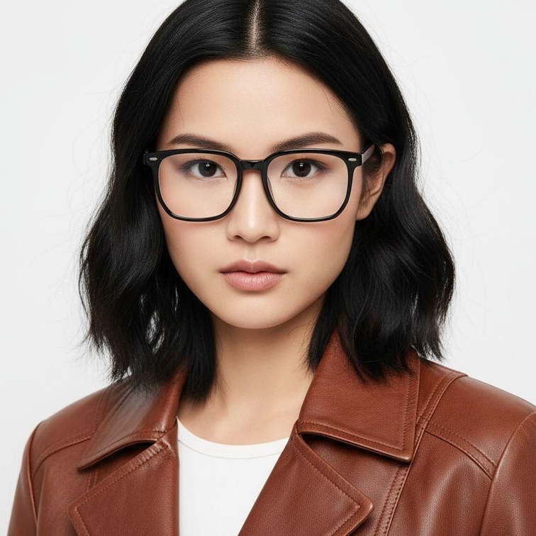 Rectangular Black TR90 Glasses #BS0406-0153