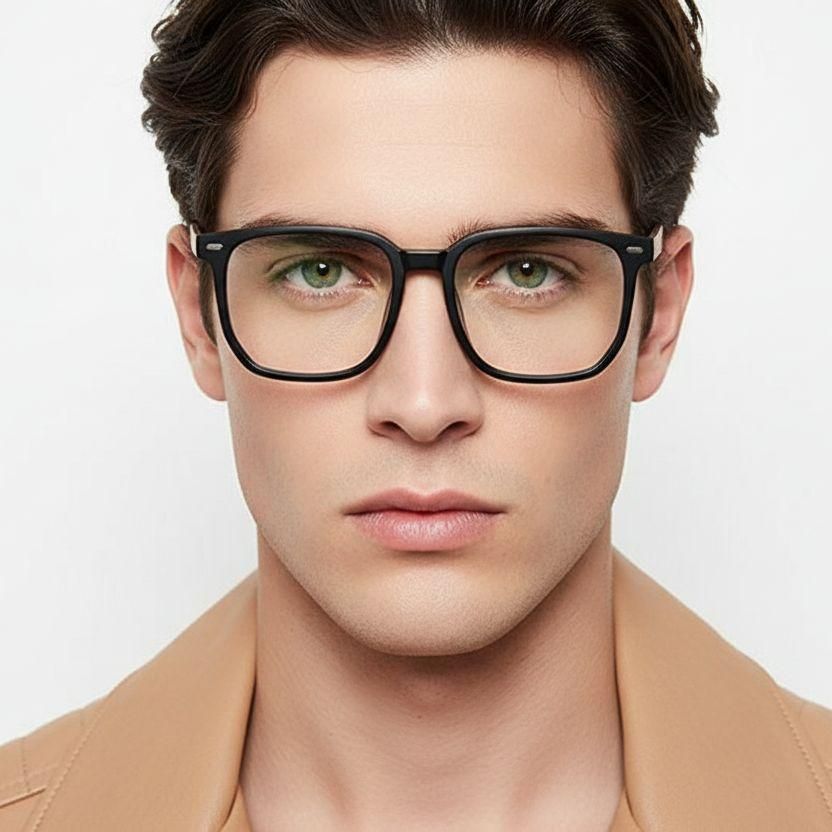 Lunettes rectangulaires noires TR90 #BS0406-0154