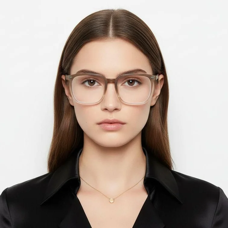 Lunettes rectangulaires marron TR90 #BS0406-0155