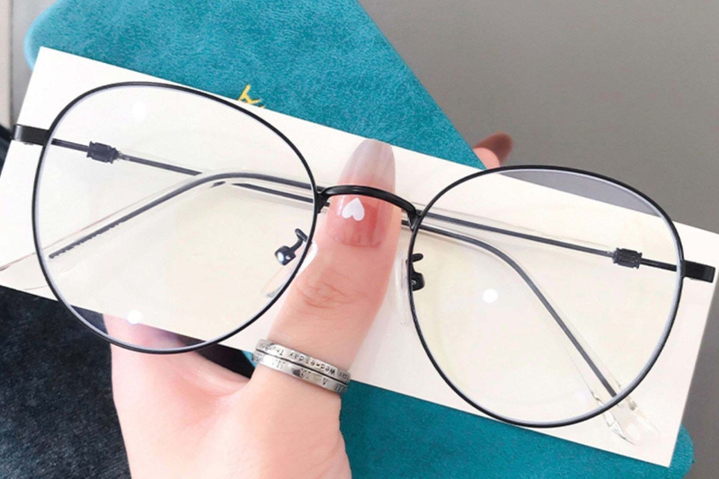 Oval Black Metal Glasses #BS0406-0163