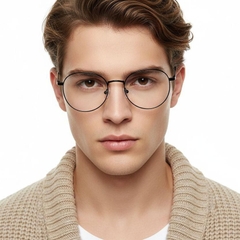 Ovale schwarze Metallbrille #BS0406-0163