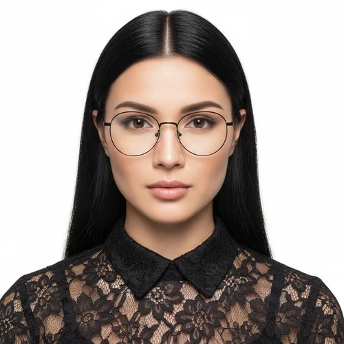 Oval Black Metal Glasses #BS0406-0163
