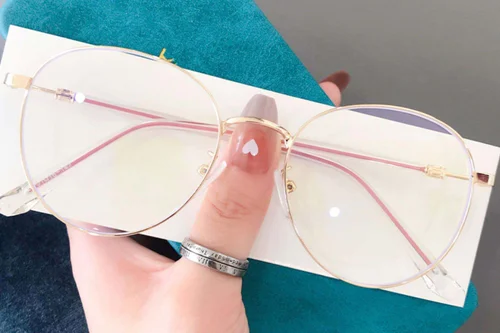 Lunettes ovales en métal rose #BS0406-0164