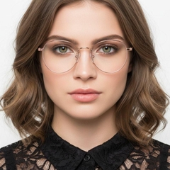 Oval Pink Metal Glasses #BS0406-0165