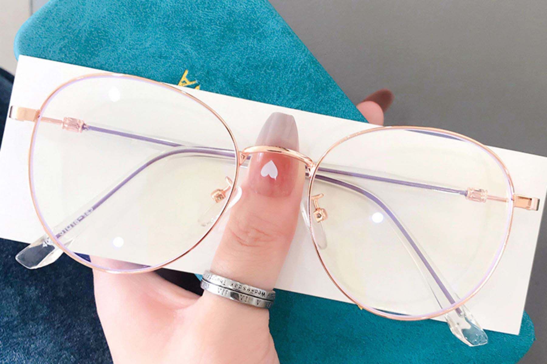 Oval Purple Metal Glasses #BS0406-0166