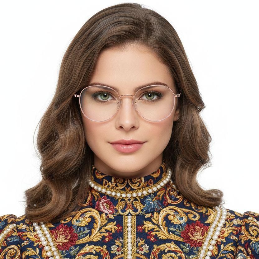 Gafas ovaladas de metal morado #BS0406-0166