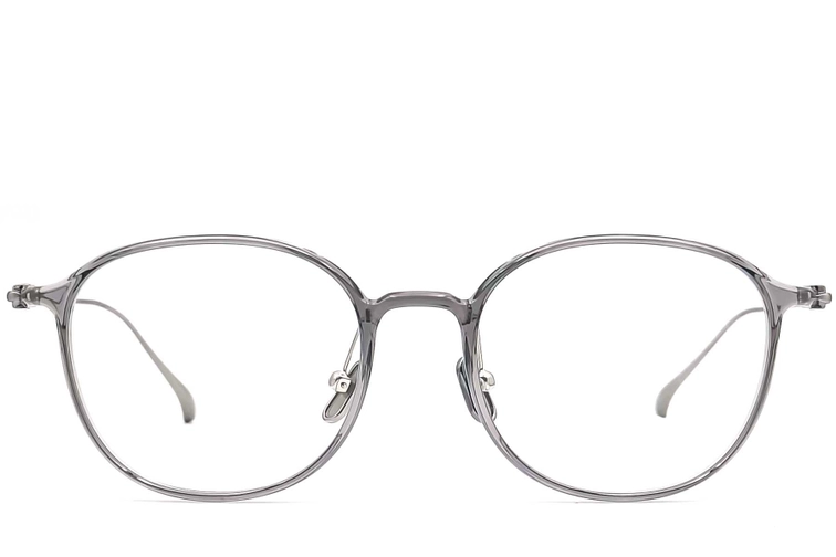 Oval Grey Titanium Glasses #BS0406-0168