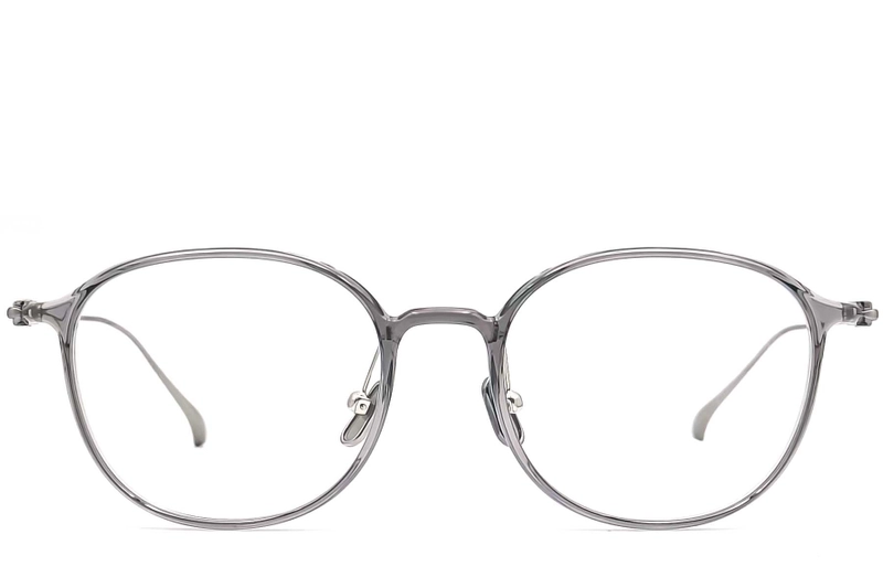 Oval Grey Titanium Glasses #BS0406-0168