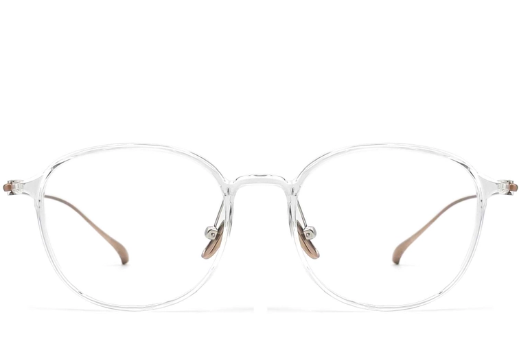 Gafas de titanio ovaladas transparentes #BS0406-0169