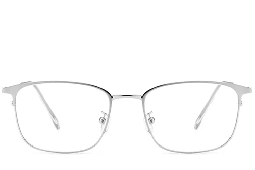 Rechthoekige zilveren metalen bril #BS0406-0171
