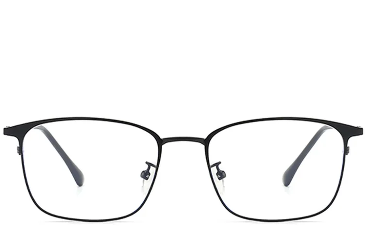 Rechteckige schwarze Metallbrille #BS0406-0172