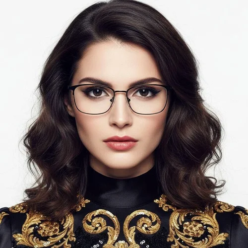 Lunettes rectangulaires en métal noir #BS0406-0172