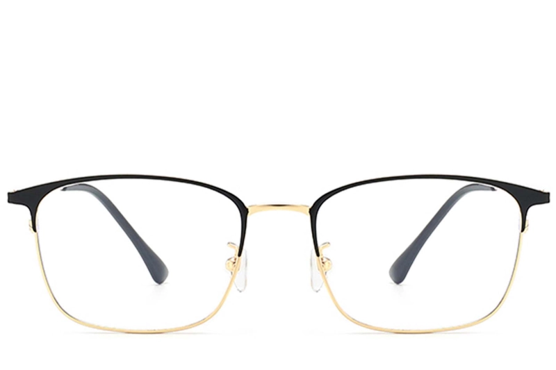 Rectangular Golden Metal Glasses #BS0406-0173