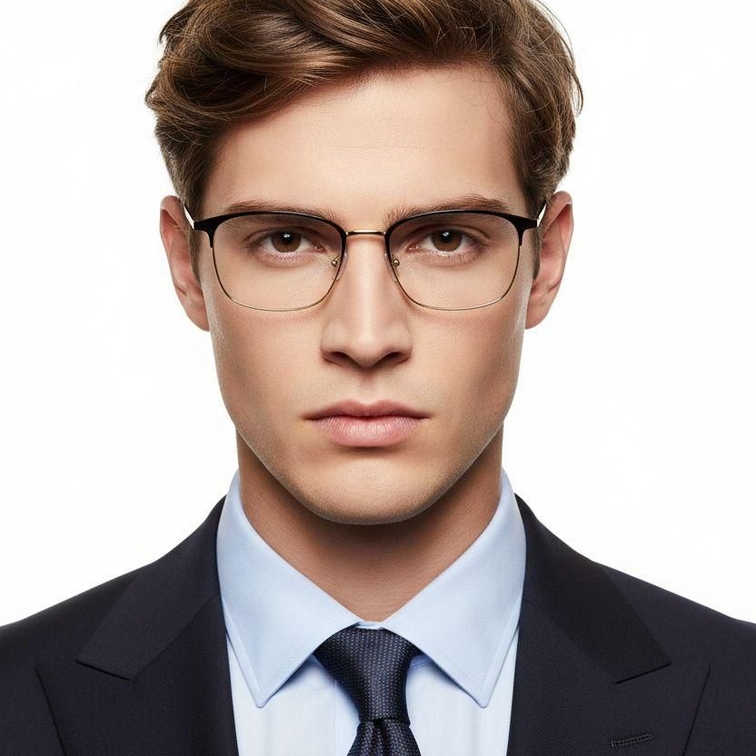 Vasos rectangulares de metal dorado #BS0406-0173