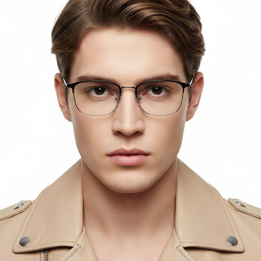 Rectangular Silver Metal Glasses #BS0406-0174