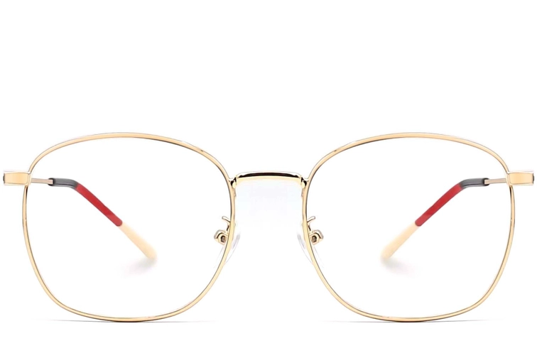 Rectangular Golden Metal Glasses #BS0406-0181