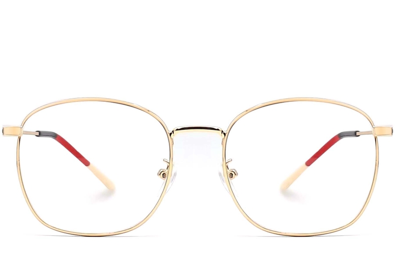 Rectangular Golden Metal Glasses #BS0406-0181