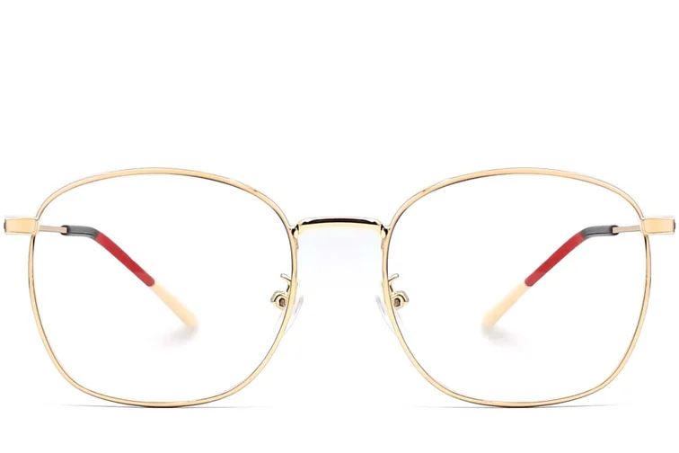 Rectangular Golden Metal Glasses #BS0406-0181