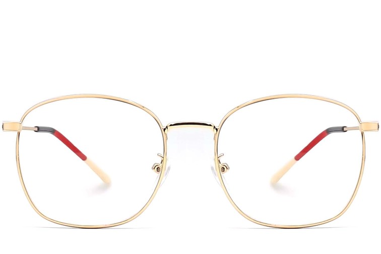 Rechteckige goldene Metallbrille #BS0406-0181