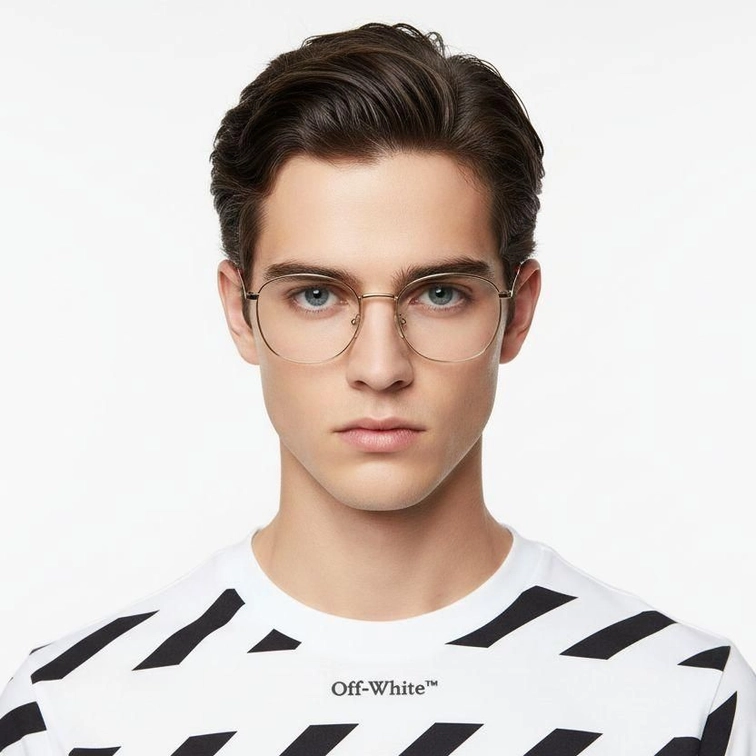 Verres rectangulaires en métal doré #BS0406-0181