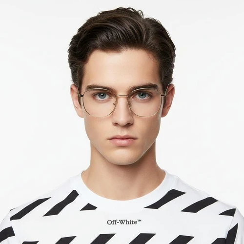 Rectangular Golden Metal Glasses #BS0406-0181