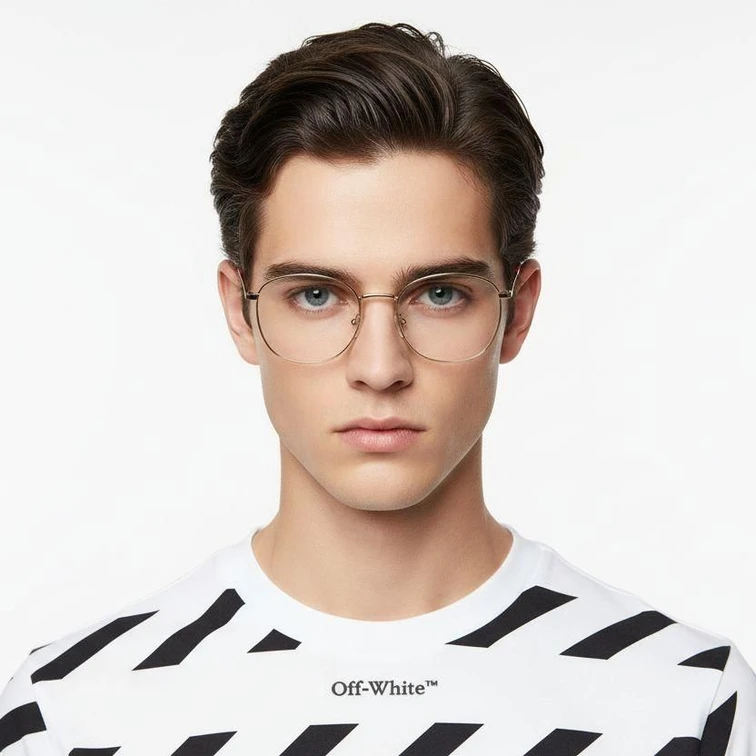 Rechteckige goldene Metallbrille #BS0406-0181