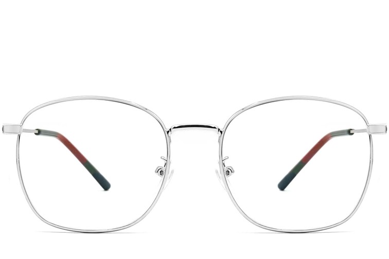 Rechteckige silberne Metallbrille #BS0406-0182