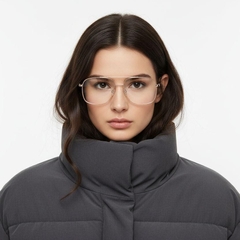 Gafas de aviador de metal rosa #BS0406-0185