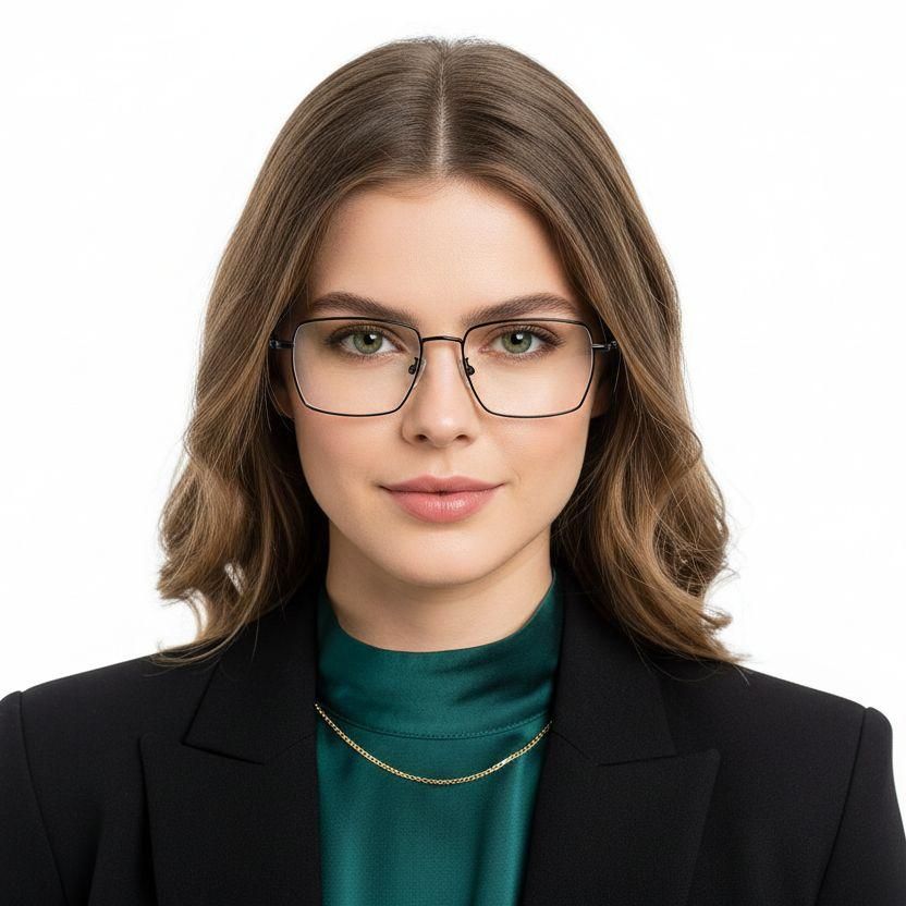 Gafas rectangulares de titanio negro #BS0406-0188