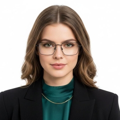 Rechteckige schwarze Titanbrille #BS0406-0188